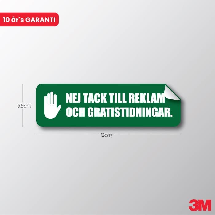 Dekal - Nej tack till reklam och gratistidningar - Ecoplant
