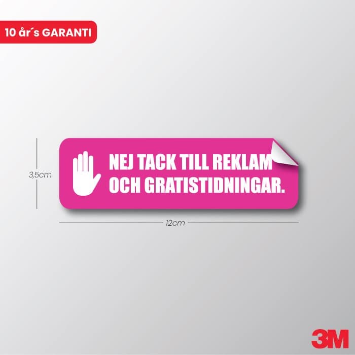 Dekal - Nej tack till reklam och gratistidningar - Ecoplant