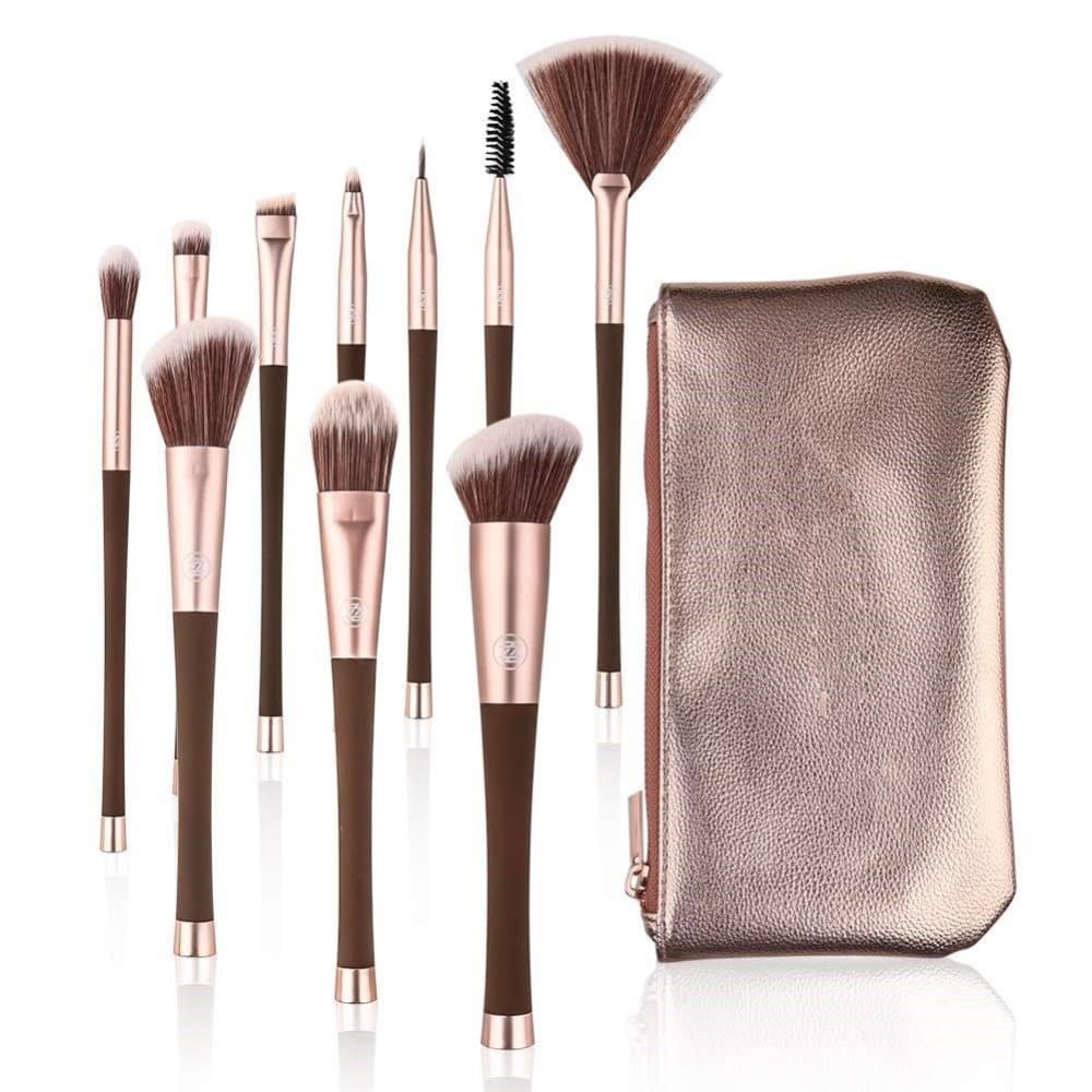 Make-up bag with 10 makeup brushes