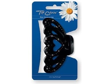 Top Choice hair clip heart black (24634)