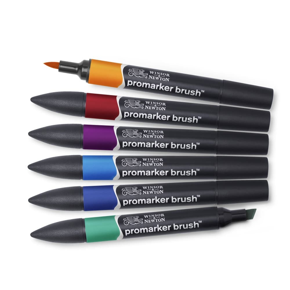 Graafinen Merkki BrushMarker Setti 6 Rich Tones Winsor & Newton