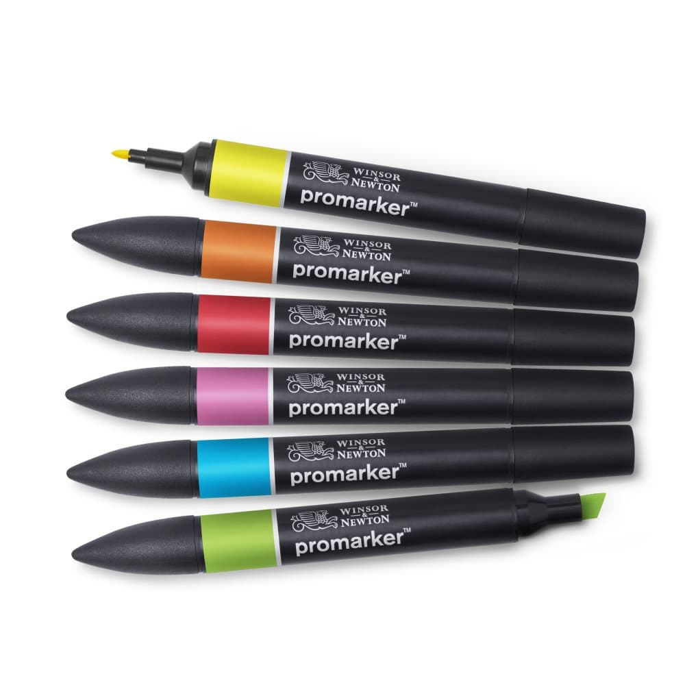 Graafinen Merkki Winsor & NewtonProMarker Setti 6 Vibrant tones Winsor & Newton