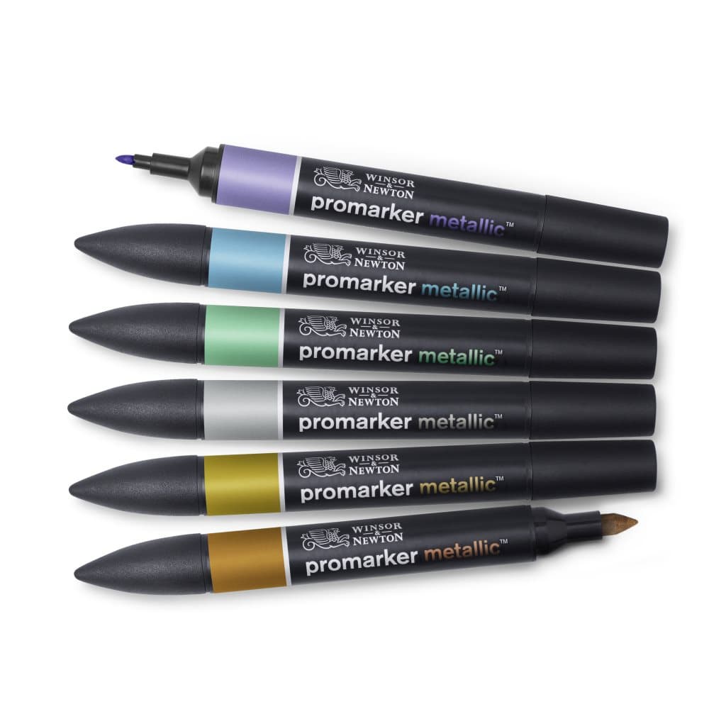 Graafinen Merkki Winsor & Newton MetallicMarker Setti 6 Metallic Tones