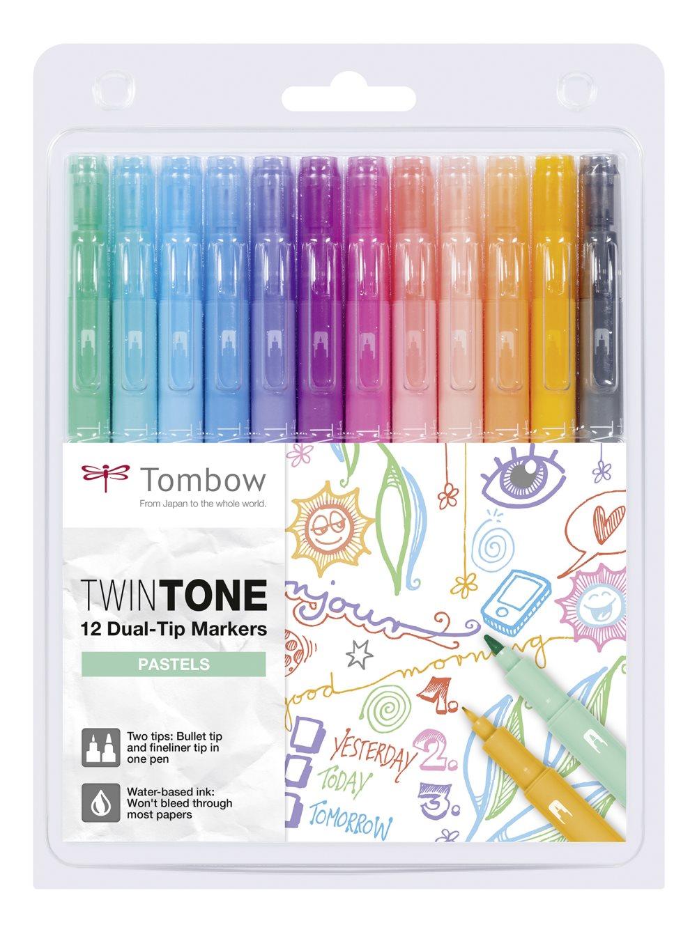 Marker Tombow TwinTone pastel 12-pack