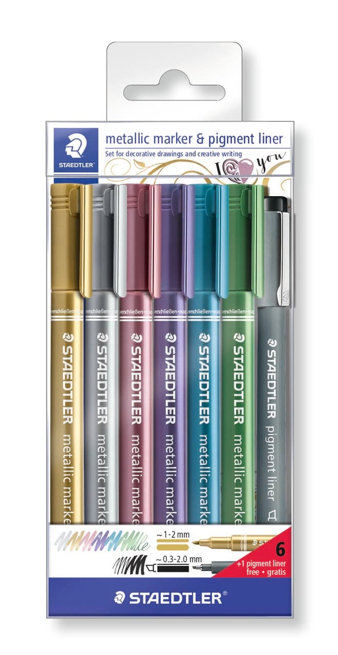 STAEDTLER® metallic-marker box med 6 + 1 Staedtler