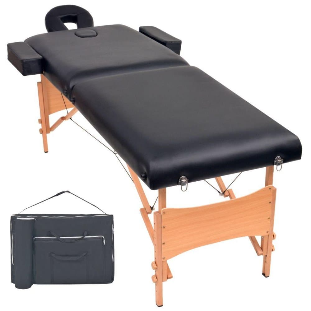 vidaXL foldbart 2-zoners massagebord 10 cm tykt sort