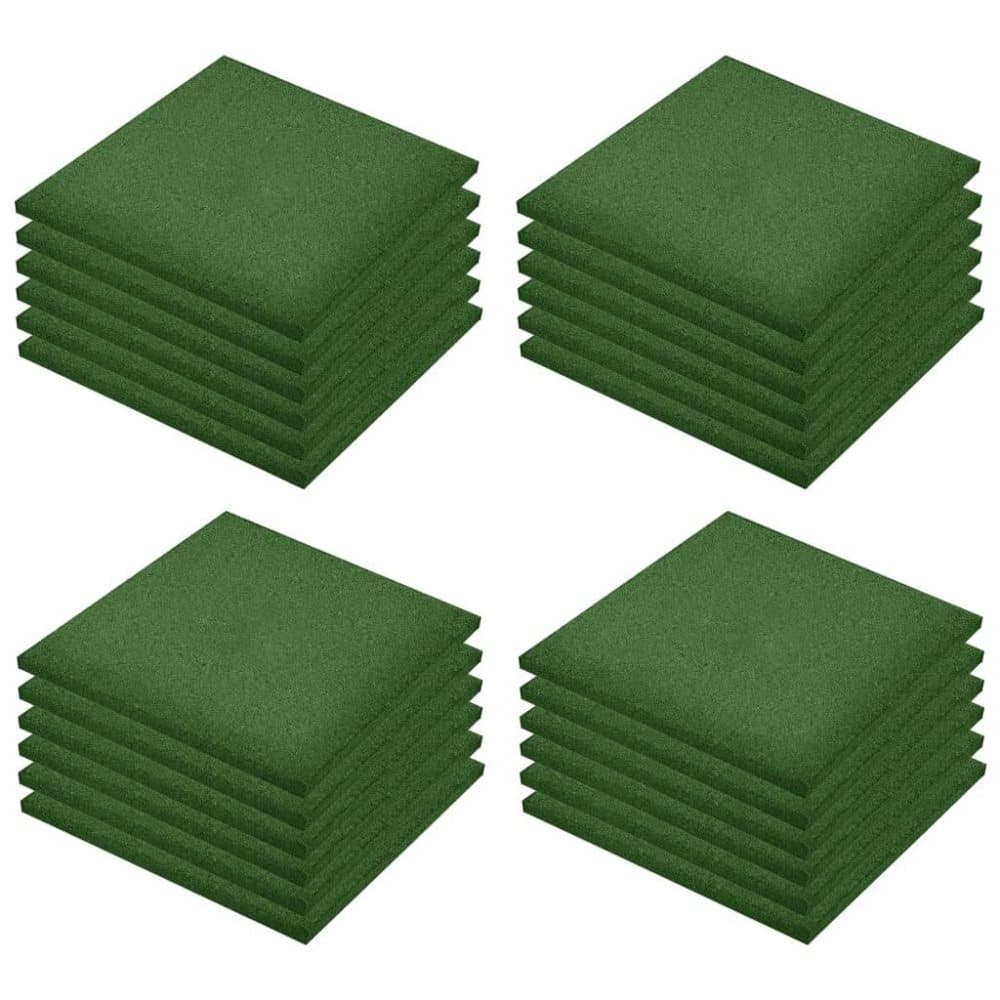 vidaXL Kaatumissuojalevyt 24 kpl kumi 50x50x3 cm vihreä