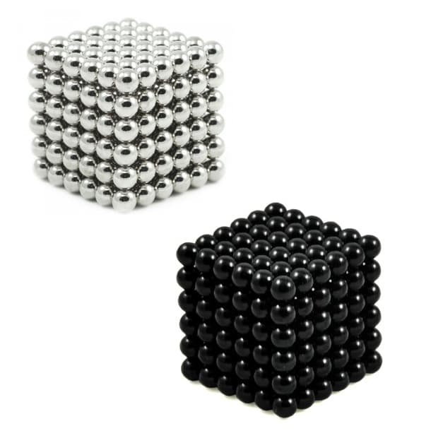 Neocube magnetic balls (216 balls), Sampak sort/sølv