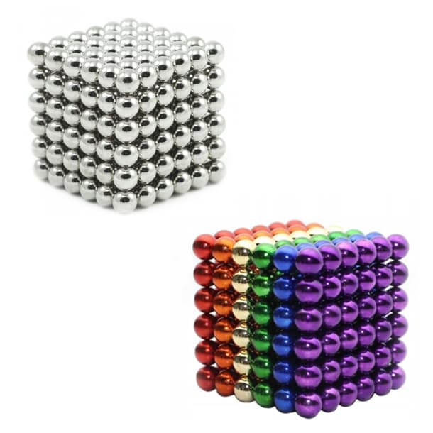 Neocube magnetic balls (216 balls), Sampak sølv/rainbow