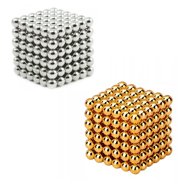 Neocube magnetic balls (216 balls), Sampak sølv/guld
