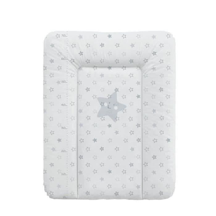 BABYCALIN Komfort skiftemåtte 50 x 70 cm Grå Stjernetryk Højde Kort