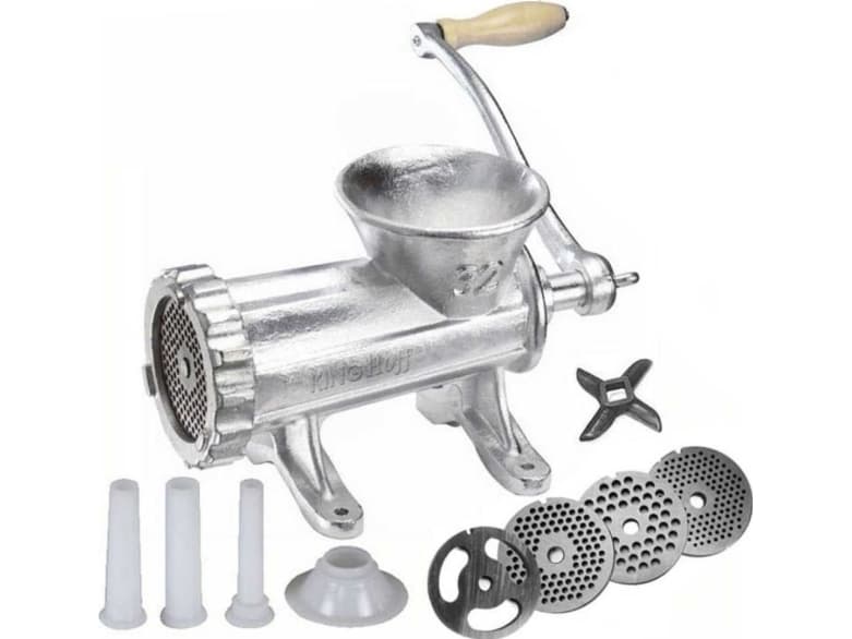 KingHoff Meat Mincer # 32 CAST IRON MACHINE + KINGHOFF KH-1431 ACCESSORIES