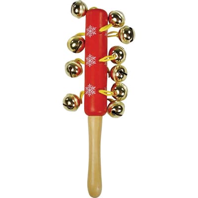 Christmas Shop Childrens/Kids Wooden Jingle Bells Stick Instrument
