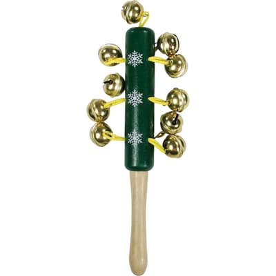 Christmas Shop Childrens/Kids Wooden Jingle Bells Stick Instrument