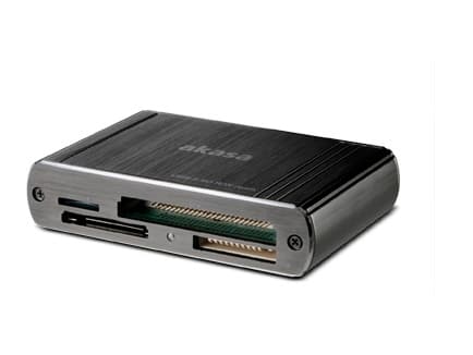 Akasa AK-CR-08BK, CF, CF Typ II, MMC, MMC Mobile, MS PRO, MS PRO Duo, MicroSD (TransFlash), MicroSDHC, MicroSDXC,..., Svart, Grå, 5000 Mbit/s, USB 3.