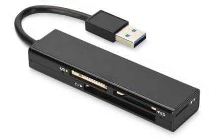 Ednet USB 3.0 MULTI CARD READER - Kortläsare (MS, MS PRO, MMC, SD, MS PRO Duo, CF, TransFlash, microSD, SDHC) - USB 3.0