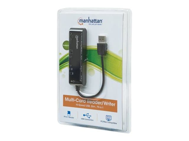 Manhattan 101998, CF, CF Typ II, DV RS-MMC, MMC, MMC Mobile, MMC+, MS Duo, MS PRO, MS PRO Duo, Memory Stick (MS),..., Svart, 480 Mbit/s, Aktivitet, E