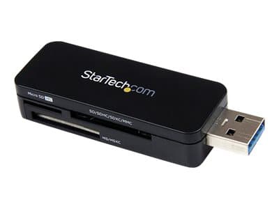 StarTech.com USB 3.0 Multimedia Memory Card Reader - Portable SDHC MicroSD Card Reader - External USB Flash Card Reader (FCREADMICRO3) - Kortleser (M