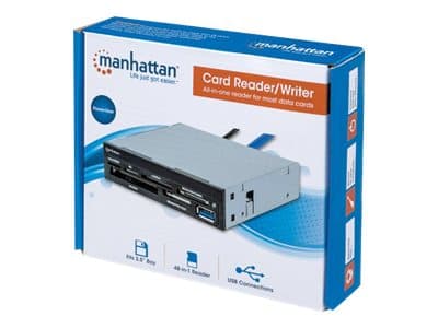 Manhattan MultiCard, MMC,MMC Mobile,MMC+,MS Micro (M2),MS PRO,MS PRO Duo,MS Pro-HG Duo,Memory Stick (MS),MicroSD..., Svart, Grå, 3.5", 5000 Mbit/s, M