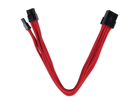Silverstone 0.25m, 8p/PCI-E 8pin(6+2), 0,25 m, PCI-E (6+2 pin), Hane/Hona, Röd