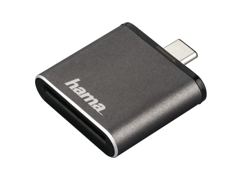 Hama 00124186, SD,SDHC,SDXC, Grå, 2400 Mbit/s, Metall, USB 3.2 Gen 1 (3.1 Gen 1) Type-C, 34,3 mm