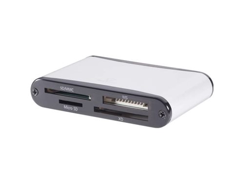 Bild av Renkforce CR12e-A, Cf, Cf Typ Ii, Mmc, MicroSD (TransFlash), MicroSDHC, MicroSDXC, Sd, Sdhc, Sdxc, Silver, Usb 2.0/Micro-Usb, 71,5 mm, 47,8 mm, 14,1