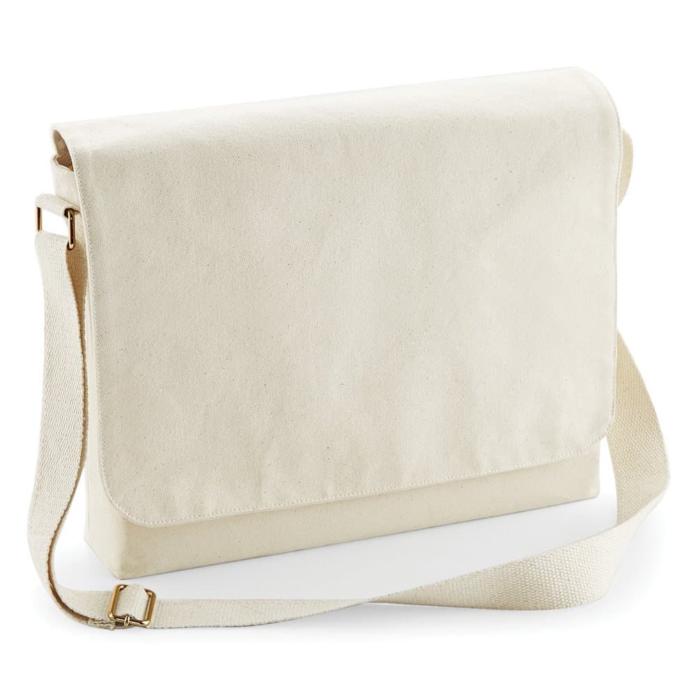 Westford Mill Unisex Fairtrade Cotton Canvas Messenger Bag (Pack of 2)