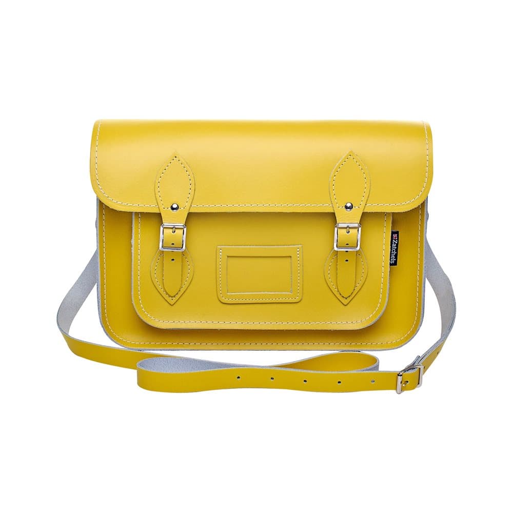Zatchels Womens/Ladies Handcrafted Pastel Leather Mag Dots Top Handle Satchel Bag (British Made)