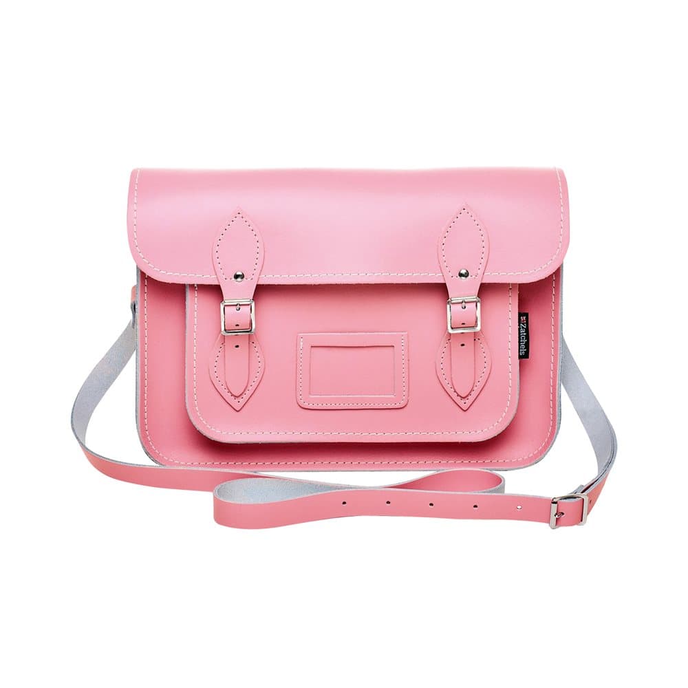 Zatchels Womens/Ladies Handcrafted Pastel Leather Mag Dots Top Handle Satchel Bag (British Made)