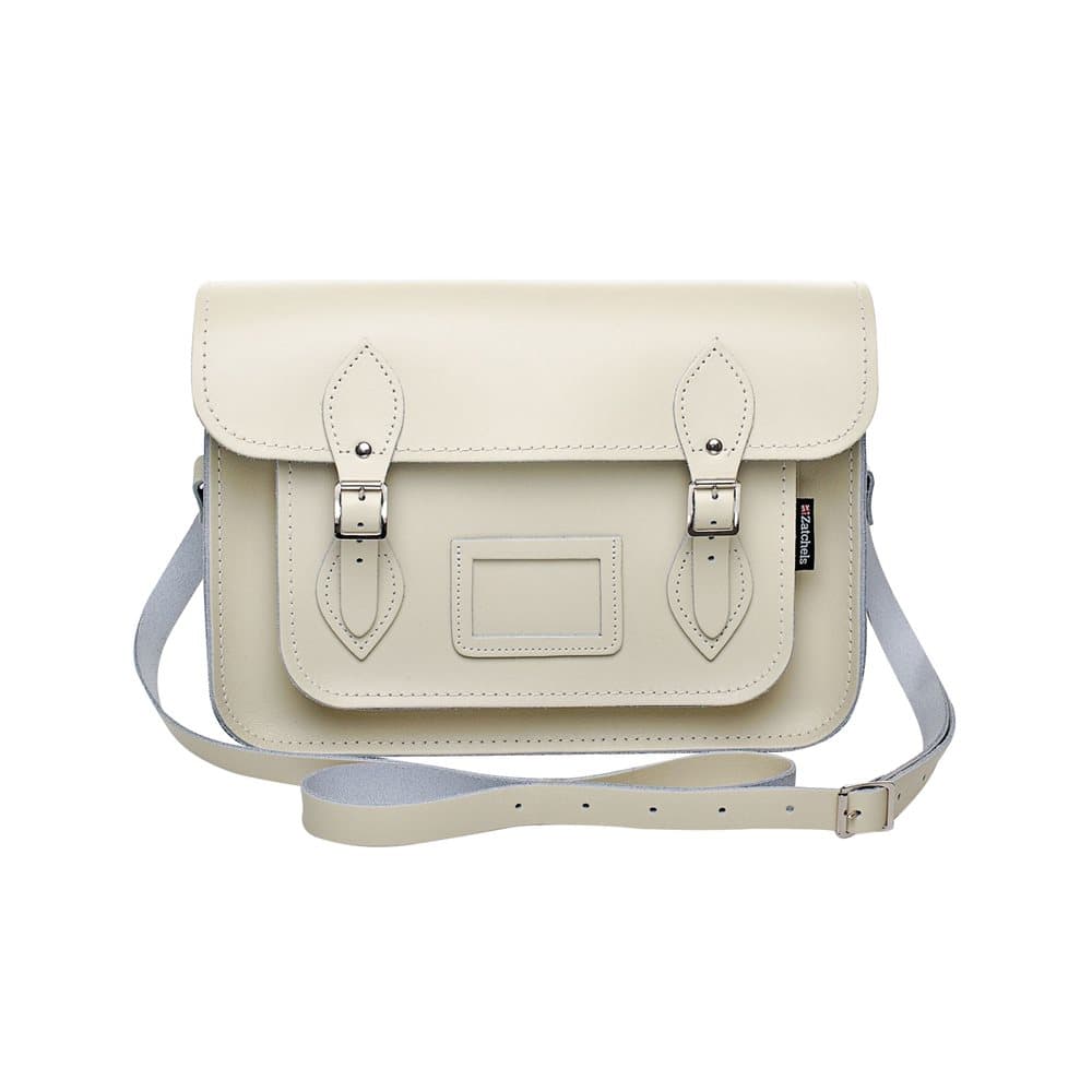 Zatchels Womens/Ladies Handcrafted Pastel Leather Mag Dots Top Handle Satchel Bag (British Made)