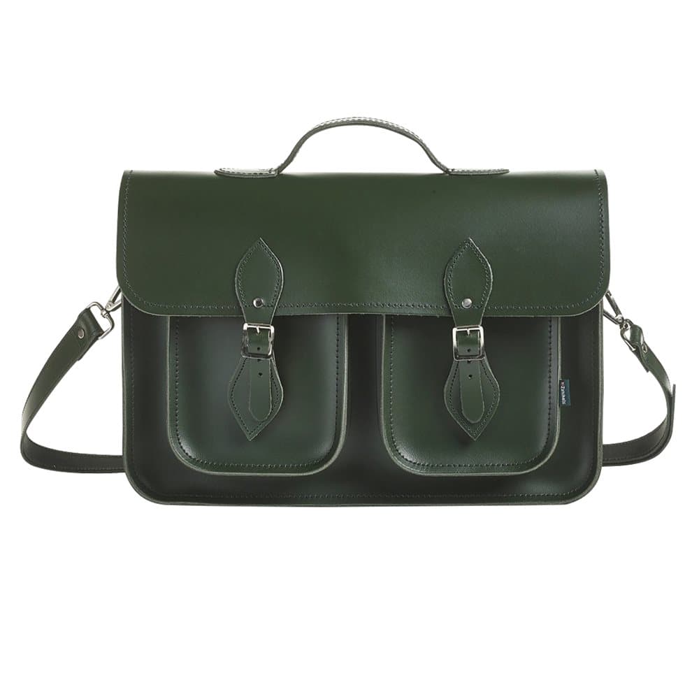 Zatchels Executive Twin Pocket Handcrafted Leather Top Handle Satchel Bag (British Made)