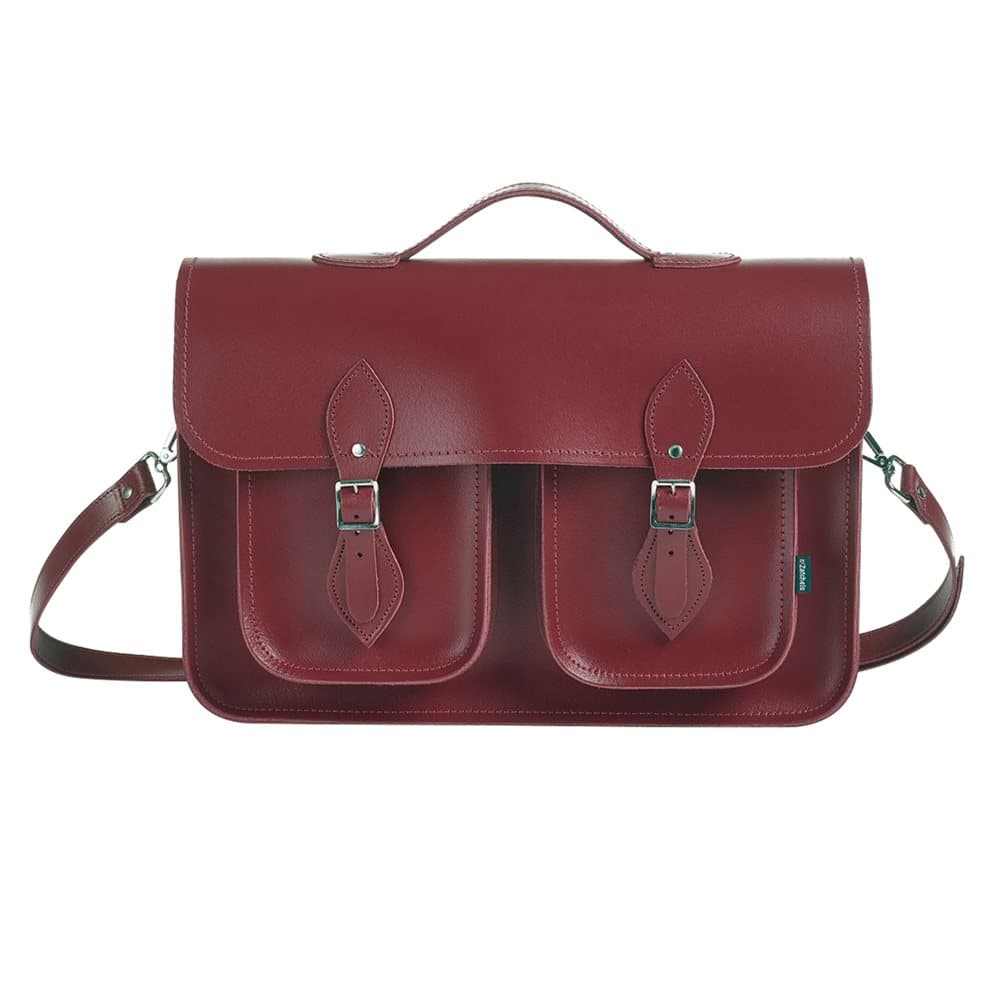 Zatchels Executive Twin Pocket Handcrafted Leather Top Handle Satchel Bag (British Made)