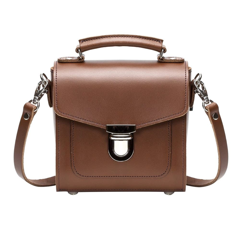 Zatchels Womens/Ladies Handcrafted Leather Top Handle Sugarcube Bag (British Made)