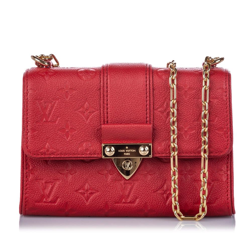 Pre-owned Louis Vuitton Monogram Empreinte Saint Sulpice BB Red