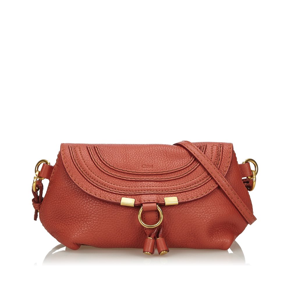 Pre eid Chloe Small Leather Marcie Crossbody Bag Red MINI MARCIE SVART VESKE | Hoyer.no