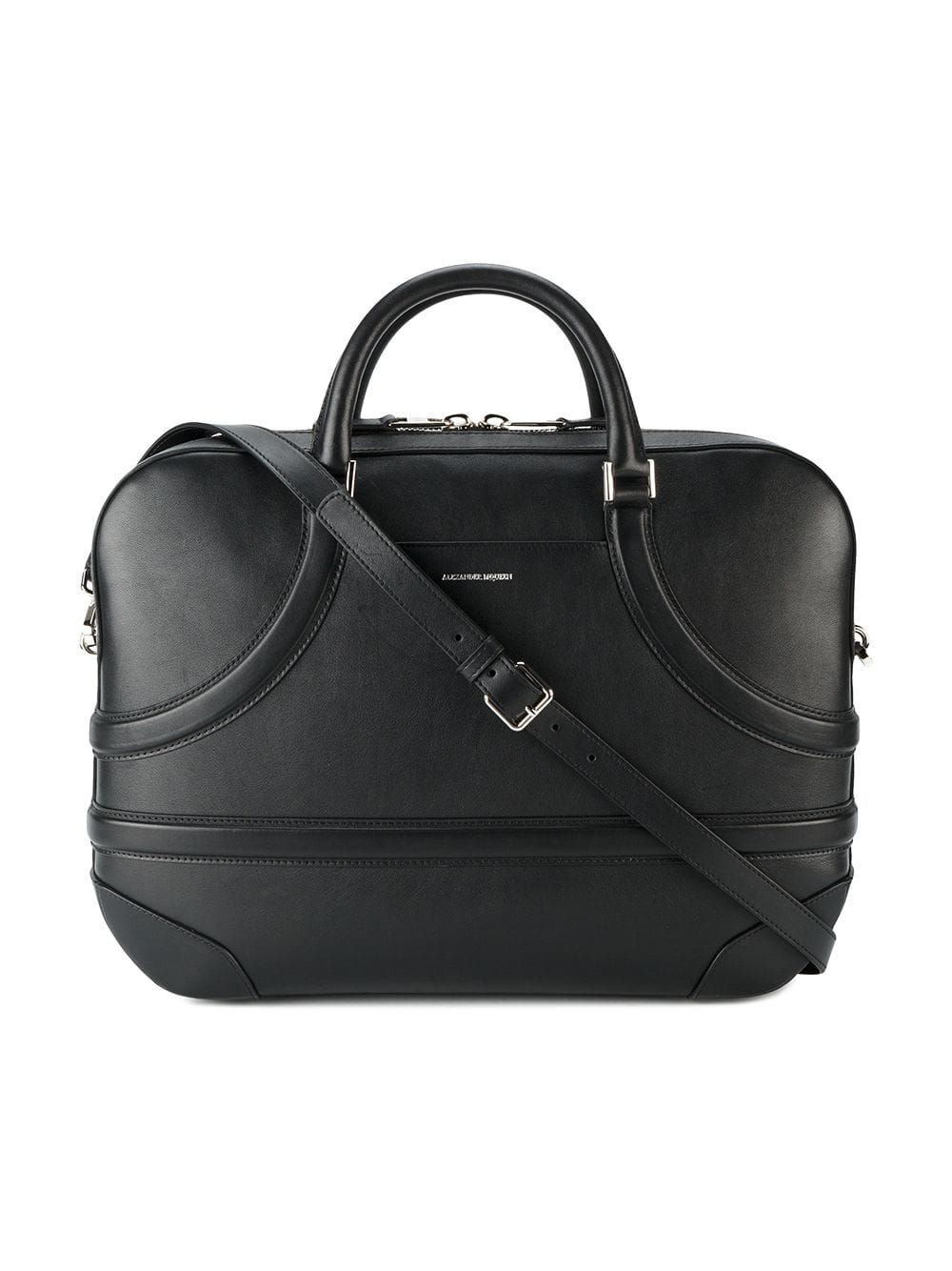 Alexander McQueen Leather Harness Briefcase Black