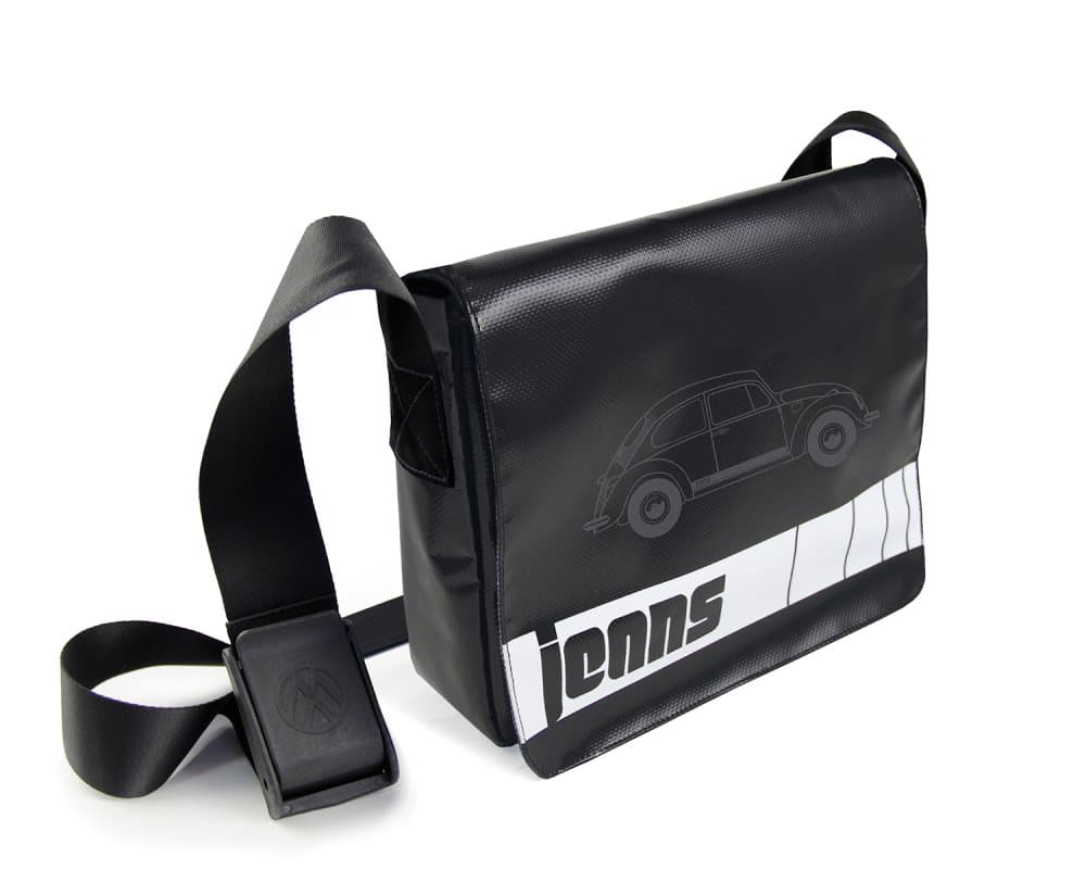 BRISA VW Collection - Volkswagen Beetle Bug BitlJeans og Tarpaulin messenger taske (Large/Black)