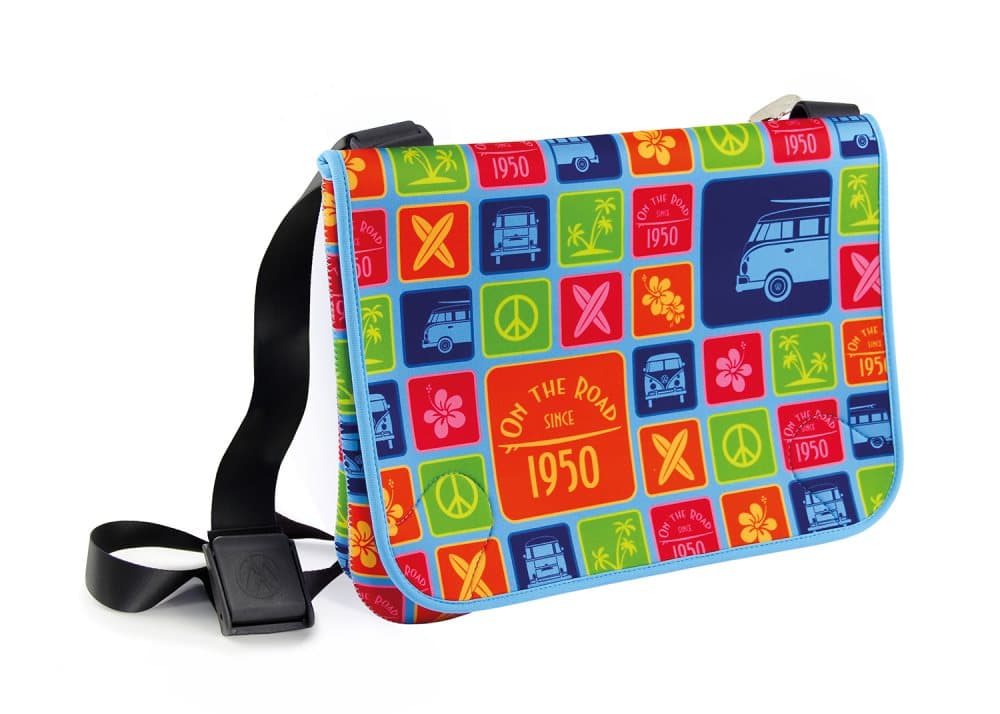 BRISA VW Collection - Volkswagen Bus T1 Camper Van Transporter Neopren messenger taske (Large/Surf/Colours)