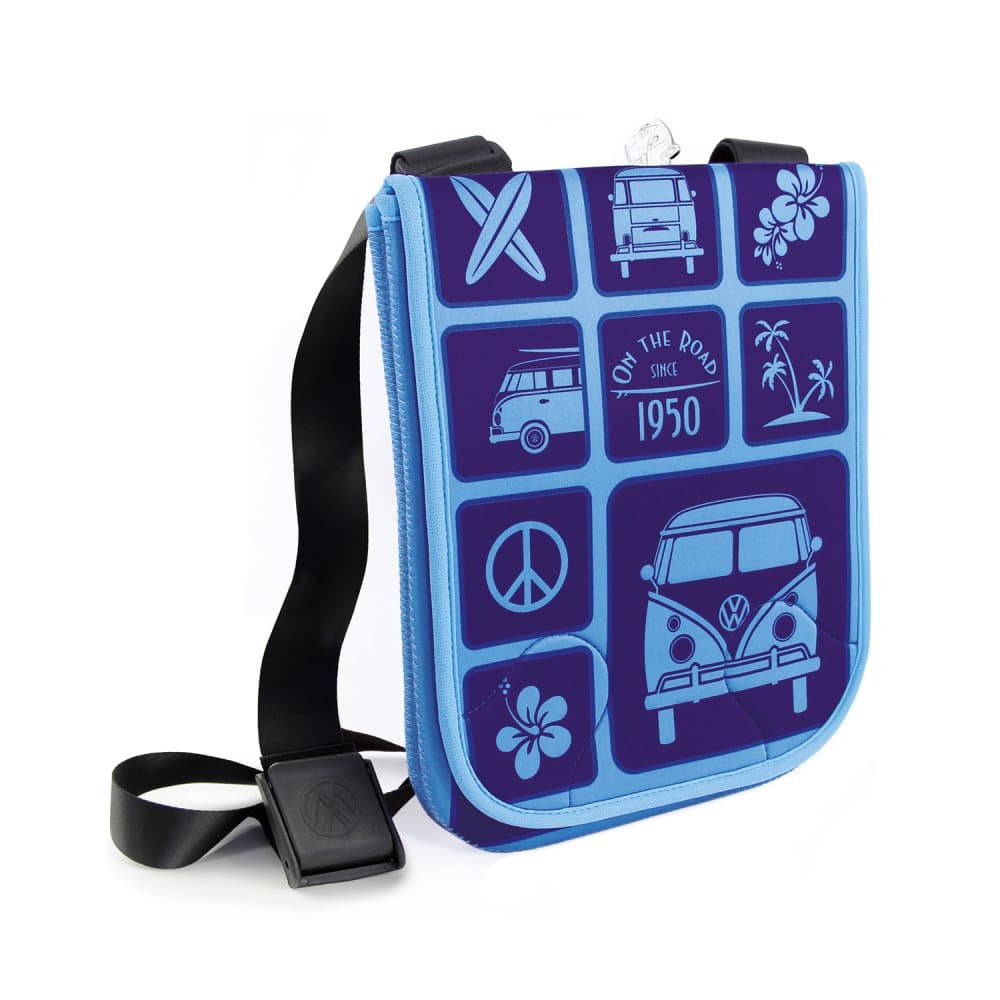 BRISA VW Collection - Volkswagen Bus T1 Camper Van Transporter Neopren messenger taske (Small/Surf/Blue)