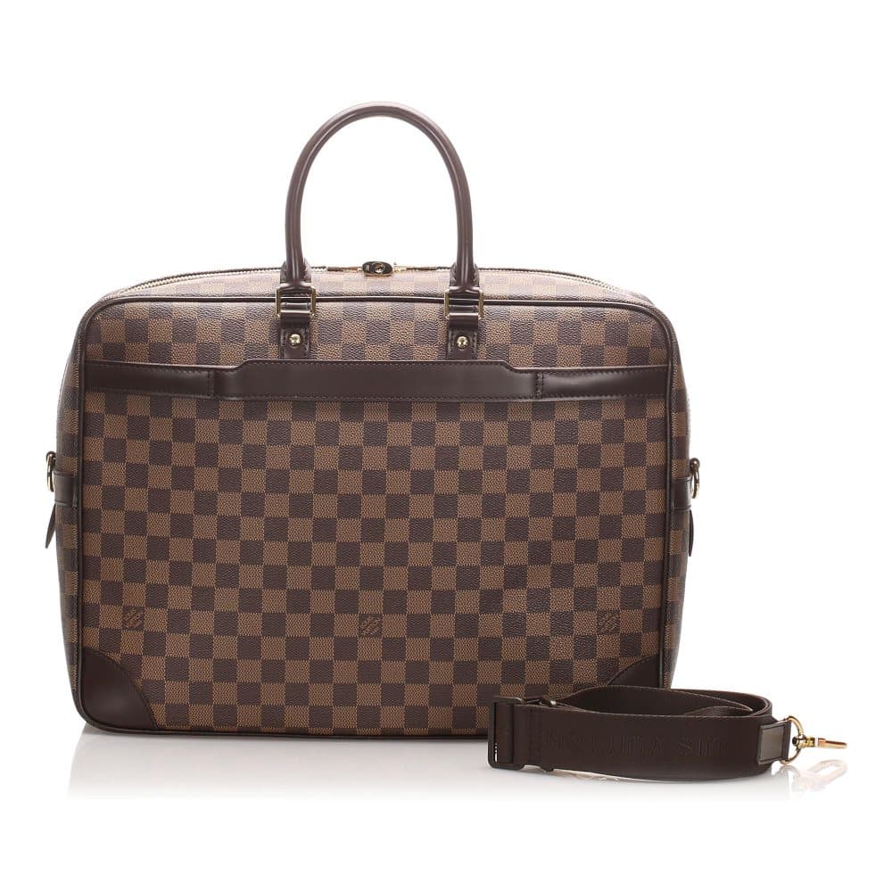 Pre-owned Louis Vuitton Damier Ebene Porte-Documents Voyage Brown