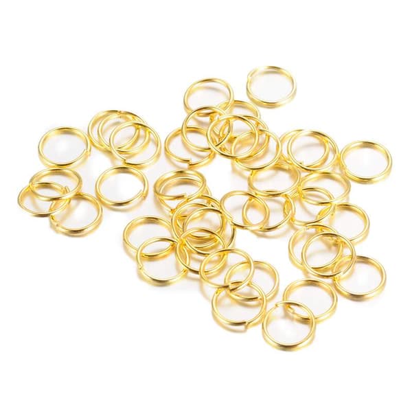 200 guldfärg 6 mm ringöglor öppenbara