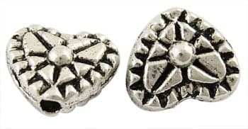 Hjärtan i lantstil pärlor 60 antiksilver