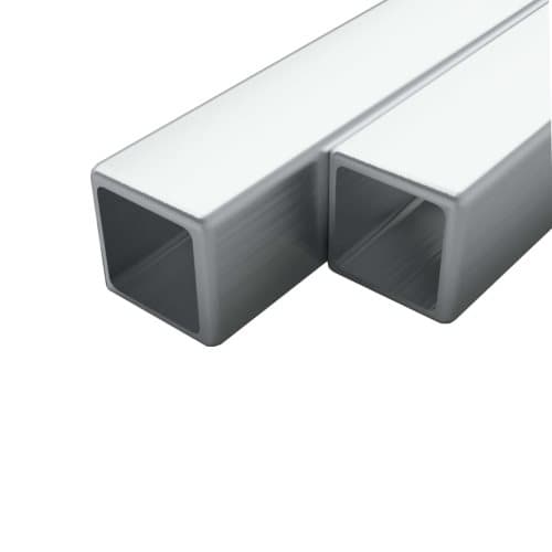 vidaXL Ruostumattomat teräsputket 2 kpl neliö V2A 1 m 25x25x1 9 mm
