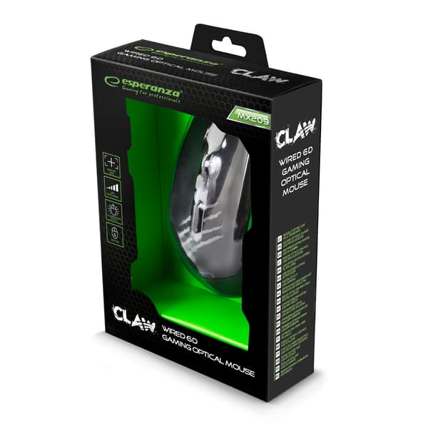 TRÅDAD GAMING MUS 6D OPT. USB MX209 CLAW