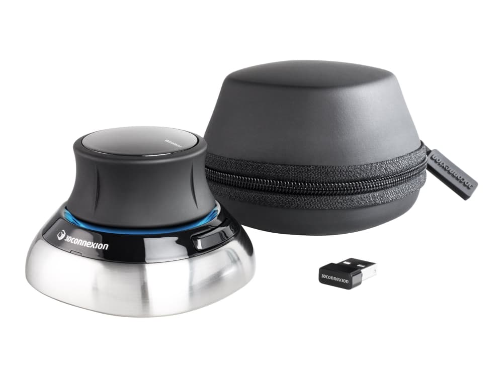3Dconnexion SpaceMouse Wireless - 3D-mus - 2 knappar - trådlös, kabelansluten - 2.4 GHz - trådlös USB-mottagare