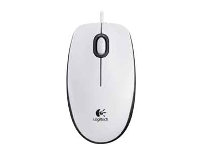 Logitech M100 - Mus - høyre- og venstrehåndet - optisk - 3 knapper - kablet - USB - hvit