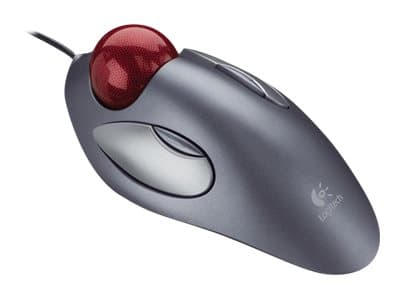 Logitech Trackman Marble - Styrkula - höger- och vänsterhänta - optisk - 4 knappar - kabelansluten - USB