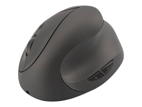 Bild av DIGITUS DA-20155 - Vertical mouse - ergonomisk - optisk - 6 knappar - trådlös - 2.4 GHz - trådlös USB-mottagare - svart