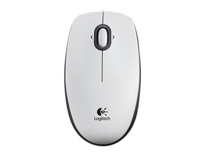 Logitech B100 - Mus - høyre- og venstrehåndet - optisk - 3 knapper - kablet - USB - hvit