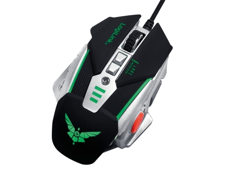 LogiLink ID0156, Høyre hendt, Optisk, USB Type-A, 3200 DPI, Svart, Sølv
